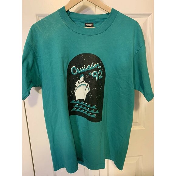 Vtg Cruising 92 Gaylord HS Men’s Sz XL T Shirt Short Sleeve Green Screen Stars‎ - Picture 6 of 8